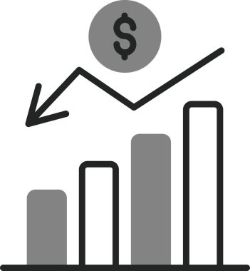 Değerlendirme işi grafiği düz vektör simgesi 