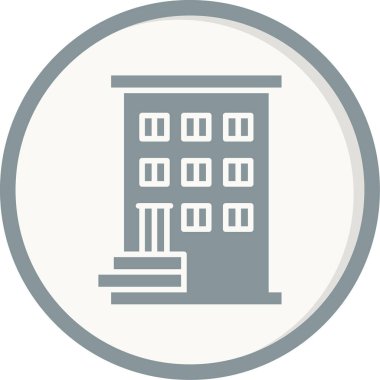 Şehir binası simgesi, vektör illüstrasyonu basit tasarım