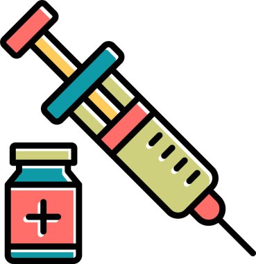 Aşı simgesi tasarımının vektör çizimi