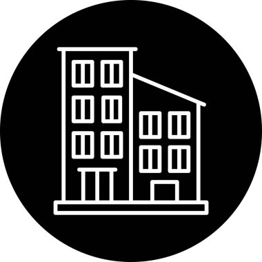 Daire binası simgesi, vektör illüstrasyonu basit tasarım