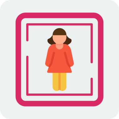 kadın tuvalet işareti ikon vektör illüstrasyonu 