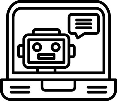 Chatbot, robot simgesi, vektör illüstrasyonu