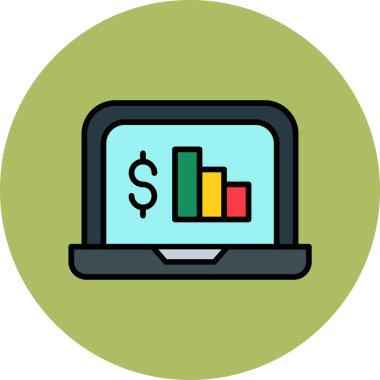 Grafik iş simgesi, vektör illüstrasyonu 