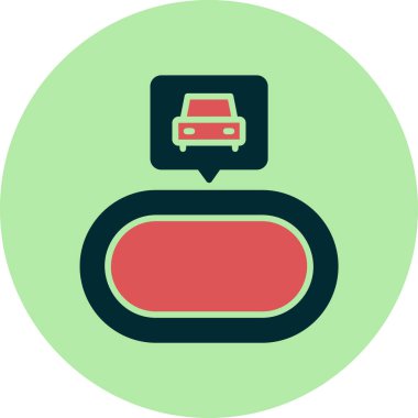 Vektör araba simgesi, temiz ve basit illüstrasyon.