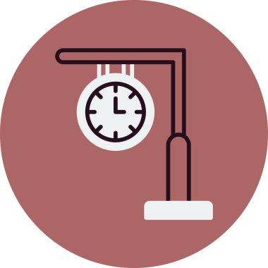 Saat web simgesi, vektör illüstrasyonu