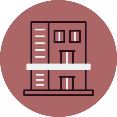 Ofis binası Web simgesi basit illüstrasyon