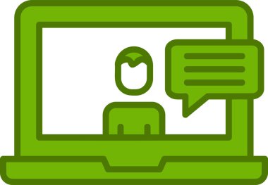 Ana hatlı biçim vektör illüstrasyon tasarımında konferans simgesi