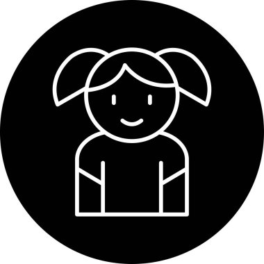 Kızım. Web simgesi basit illüstrasyon 