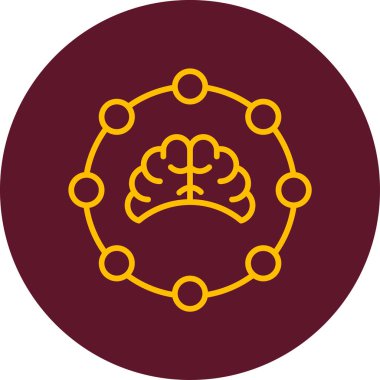 Beyin. Web simgesi basit bir illüstrasyon. Uyum sembolü 