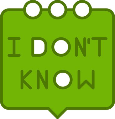 Konuşma balonu ikonu vektör illüstrasyonunu bilmiyorum 