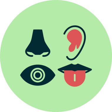 Duyular. Web simgesi basit illüstrasyon