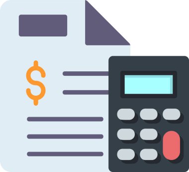 Basit muhasebe düz simgesi vektör illüstrasyonu.