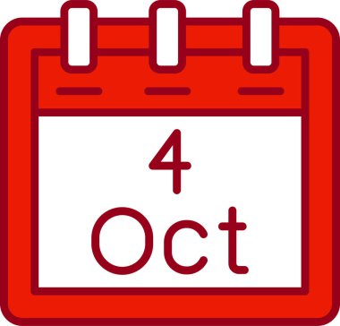 Ekim takvim simgesi tasarımı, web illüstrasyonu