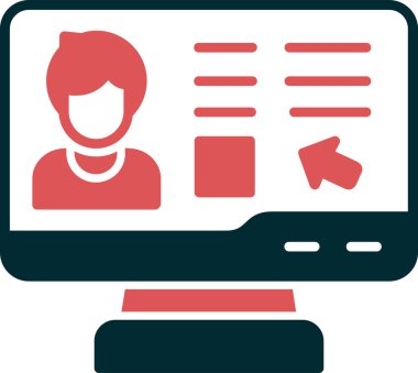 Çevrimiçi Oy Simgesi Vektör İllüstrasyonu