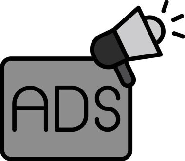 Basit reklam simgesi, vektör illüstrasyonu