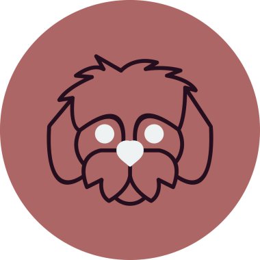 Bir köpek Shih Tzu simgesinin vektör çizimi 