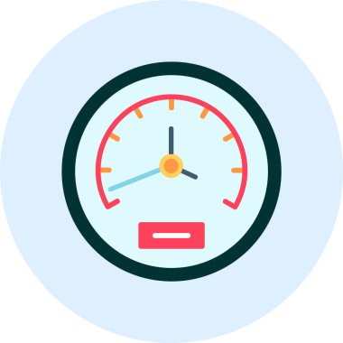 Speedometer web simgesi, vektör illüstrasyonu