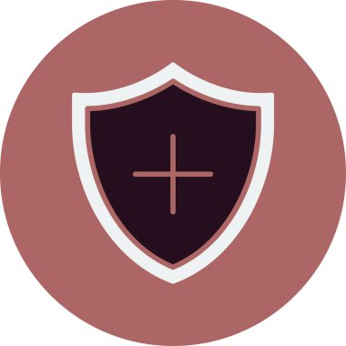 Vektör biçiminde oluşturulmuş, soyut bir şekilde basit kalkan grafiği.