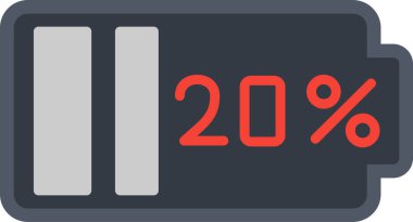 Pil Yüzdesi simgesi, vektör illüstrasyonu