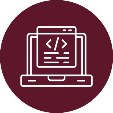 Kodlama. Web simgesi basit illüstrasyon