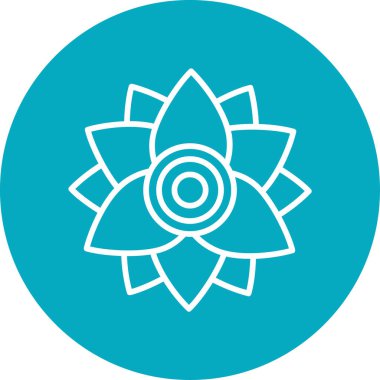 Bromeliad çiçek ikonu illüstrasyonu vektörü