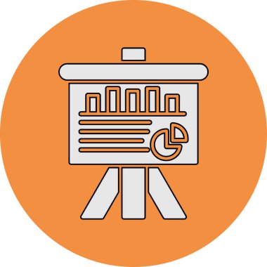 sunum simgesi, vektör illüstrasyonu basit tasarım