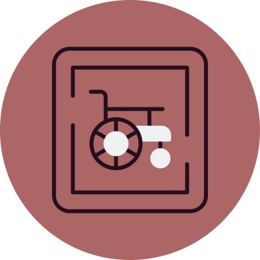 Tekerlekli sandalye web simgesinin vektör çizimi
