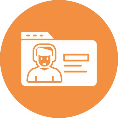 Basit web profili simgesi, vektör illüstrasyonu