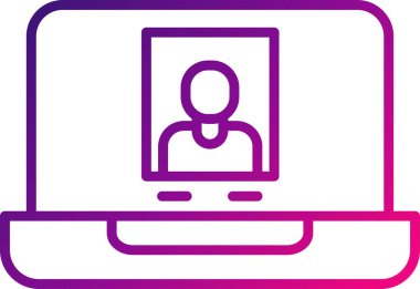 Düz bir formatta video çağrı simgesi, soyut olarak gösterilir.