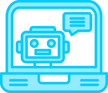 Chatbot, robot simgesi, vektör illüstrasyonu