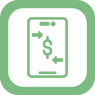 Çevrimiçi para transferi. Web simgesi basit illüstrasyon 