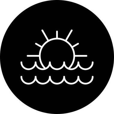 güneş web simgesi vektör illüstrasyonu 