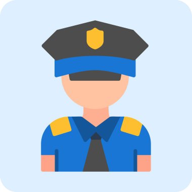 Polis avatarı. Web simgesi basit illüstrasyon