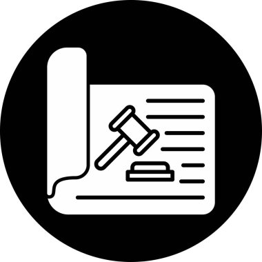 Açık artırma ya da Yargıç Tokmak simgesi düz stilde