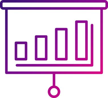 sunum simgesi, vektör illüstrasyonu basit tasarım