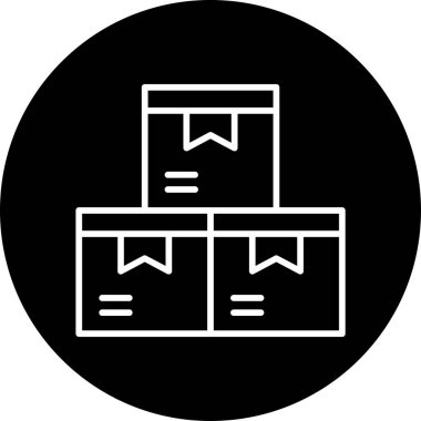 Kutular kargo simgesi vektör illüstrasyonu gönderiliyor 