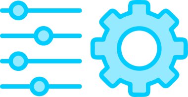 düz ayar simgesi, vektör illüstrasyonu