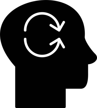 Beyin Bilinci simgesi, vektör illüstrasyonu  