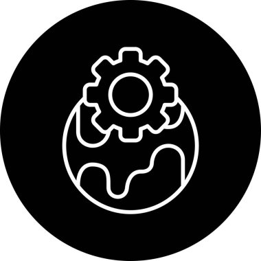 düz ayar simgesi, vektör illüstrasyonu