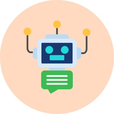 Chatbot, robot simgesi, vektör illüstrasyonu
