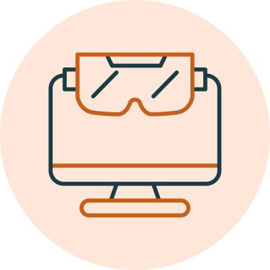 Vr oyun simgesi vektör illüstrasyonunu glesses