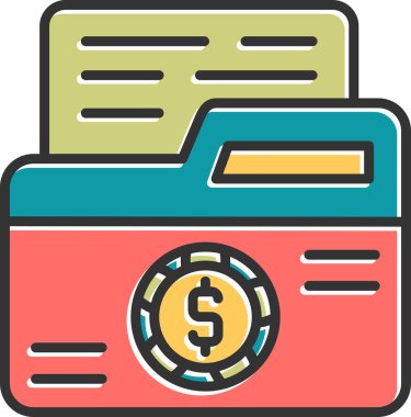 Basit doğrusal illüstrasyon - kayıtlı elektronik bilgilere sahip dizin