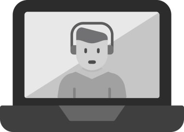 Ana hatlı biçim vektör illüstrasyon tasarımında konferans simgesi