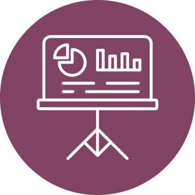 sunum simgesi, vektör illüstrasyonu basit tasarım