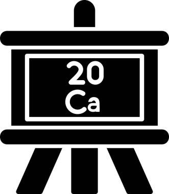 Kalsiyum element simgesi, vektör illüstrasyonu 