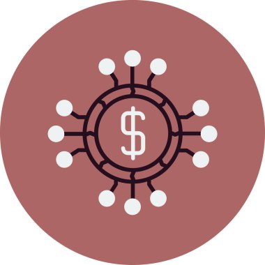 Dijital fonları tasvir eden simge. Ticari finans yönetimi için görsel.