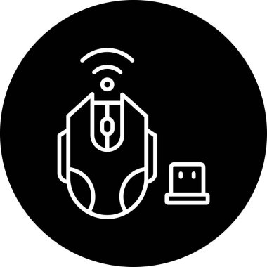 kablosuz fare ağ simgesi vektör çizimi