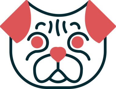 Pug dog cins ikonu, vektör illüstrasyonu