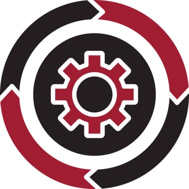 dişli tekerlek ikonu. Web tasarımı için basit dişli vektör sembolü çizimi  