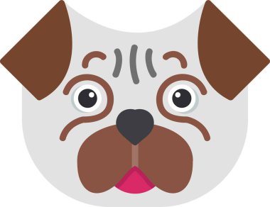 Pug dog cins ikonu, vektör illüstrasyonu